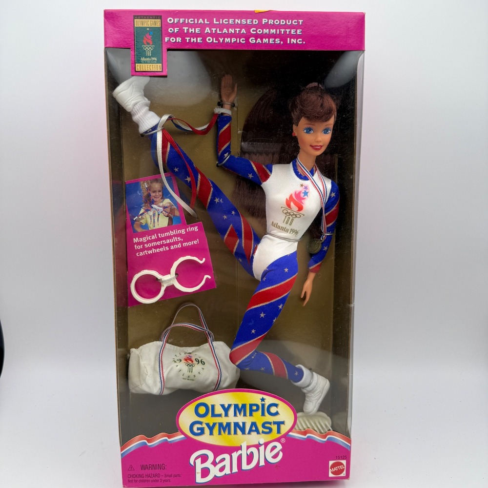 Mattel Barbie Olympic Gymnast Kids Red White Blue 1996 Atlanta Games 15125